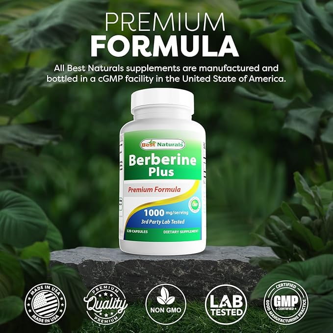 berberine plus l carnitine 120 Capsules by True Botanica Best Naturals Berberine Plus 1000mg,