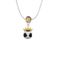 thumbnail image 2 of Delight Jewelry Silvertone Soccer ball - Crown Mia Monkey Charm Necklace, 2 of 4
