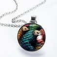 thumbnail image 2 of Pangolin Elegant Glass Circular Pendant Necklace - Stunning Jewelry Piece, 2 of 5