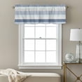 thumbnail image 3 of Geometric Bohemia Valance Curtain Stripes Gray White and Blue Window Valances Rod Pocket Short Curtains Window Treatments for Kitchen Bedroom Bathroom Laundry 56" x 16", 3 of 9
