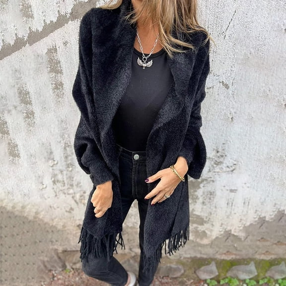 Pyhlmscde Women's Long Sleeve Casual Long Sleeve Knit Lightweight Cardigan Outwear, Fall Coats, Fall Clothes for Women, Cardigan for Women