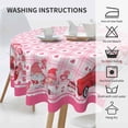 thumbnail image 5 of Gnomes Valentines Day Tablecloth Round 60 Inch Pink Buffalo Plaid Check Red Heart Washable Wrinkle Stain-Resistant Polyester Table Cloth Rustic Valentines Decorations for Party Home Kitchen Dining, 5 of 6