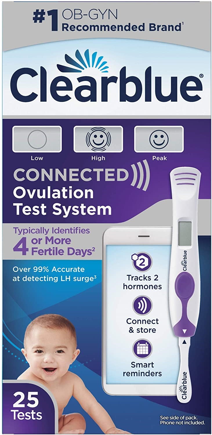4 Pack Clearblue Connected Ovulation Test System Featuring Bluetooth connectivity and Advanced