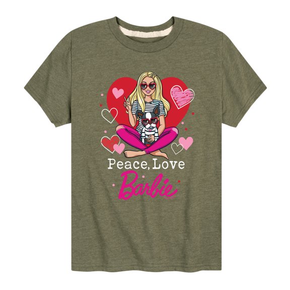 Barbie - Peace Love Barbie - Toddler And Youth Short Sleeve Graphic T-Shirt