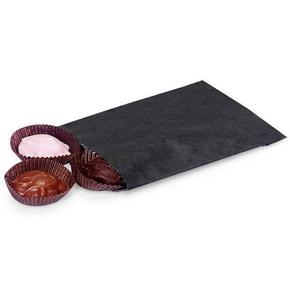 Pack of 1000, 1/4 Lb Black Paper Candy Bags 4.75 x 6.75" Great for Nuts, Candies & Food Items
