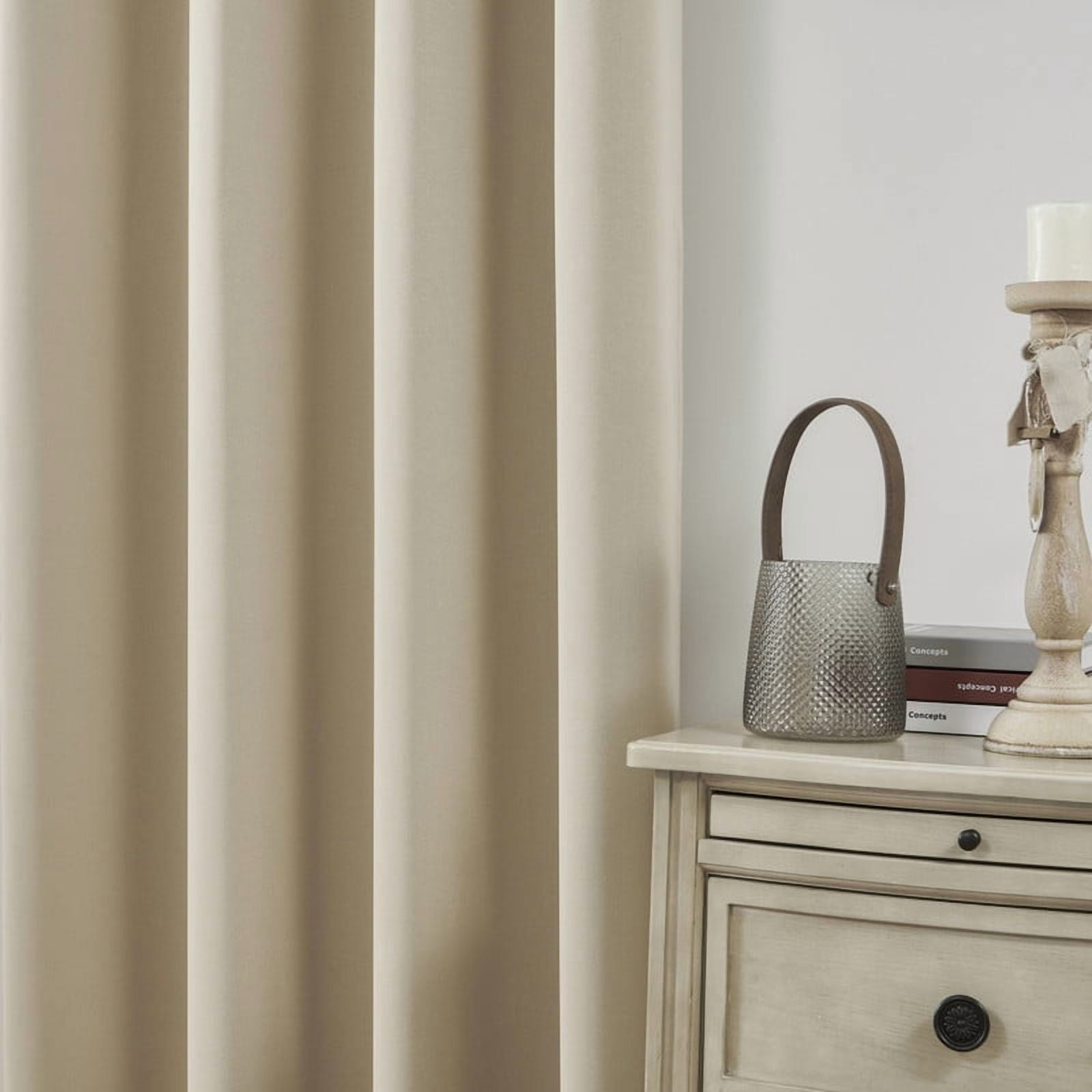 Utopia Alley Solid Blackout Window Curtains for Bedrooms and Living Rooms, Polyester Curtains, 2 Panels Set (52" W × 96" L, Beige)