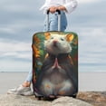 thumbnail image 3 of Lsque Colorful Flower Meditating Hamster Printed Luggage Cover, Travel Luggage Protector,Scratch and Dirt Resistant, Fits 18-32 Inch Luggage - Medium, 3 of 9