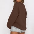 thumbnail image 3 of Women's Casual Long Sleeve Crew Neck Sweatshirt Top Loose Fit Pullover Sweater Oversized Trendy Streetwear Soft Fleece Lined Winter Fall Basic Sweatshirts, 3 of 5