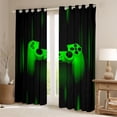 thumbnail image 2 of Homewish Kids Game Console Blackout Curtains Set of 2 (52x84 Each),Modern Video Game Window Curtains,Black Green Curtains and Drapes For Boys,Breathable Home Decor, 2 of 6
