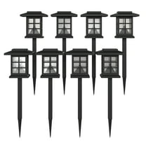 Flash Furniture 8 Piece Modern Black LED Solar Pathway Light, 8 Lumens