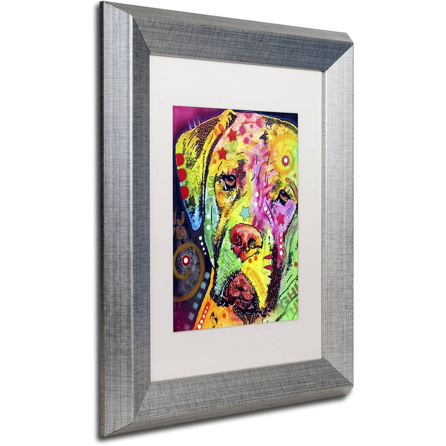 Trademark Fine Art "Mastiff II" Canvas Art by Dean Russo, White Matte, Silver Frame