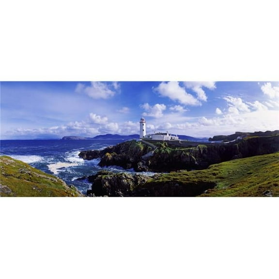 Posterazzi DPI1798853LARGE Waves Breaking On The Coast with A Light House in Background Fanad Head County Donegal Republic of Ireland Poster Print by The Irish Image Collection, 44 x 18 - Large