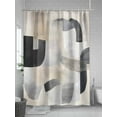 thumbnail image 5 of Fsddascl Abstract Gray Brown Shower Curtain Set - 48" x 72" Washable Bathtub Curtain with 12 Hooks, Simple Geometric Art Waterproof Fabric Stall Shower Curtains for Bathroom/Bathtub Décor, 5 of 6