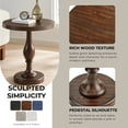 thumbnail image 6 of Roundhill Furniture Solmere 22" Round Wood Pedestal End Table, Espresso, 6 of 6