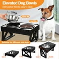 MADDEMCUTE Dog Bowl Stand STF9 with Mat 3 Adjustable Heights,10° Tilted