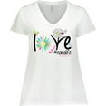 thumbnail image 3 of Inktastic Love Nana Life with Flowers Women's Plus Size V-Neck T-Shirt, 3 of 5