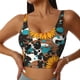 thumbnail image 1 of Balery Vintage Sunflowes Sujetadores deportivos con espalda cruzada para mujer, acolchados, sin costuras, de alto impacto, ideales para yoga, gimnasio, entrenamiento y fitness.-, 1 of 8