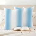 thumbnail image 3 of Sky Blue White Outdoor Waterproof Pillow Covers, Gradient Vertical Stripes Minimalist Decorative Square Throw Pillowcase Sofa Cushion Sham for Patio/Couch/Chair, 24"x24" 2 Pack, 3 of 8