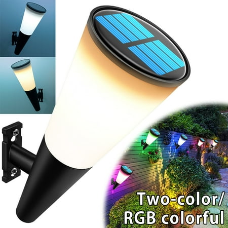 

CIVG Outdoor Solar Wall Light Lamp - Waterproof Solar Fence Light Torch Lamp Villa Door Yard Wall Lamp Solar Garden Light -Cool & Warm White Light