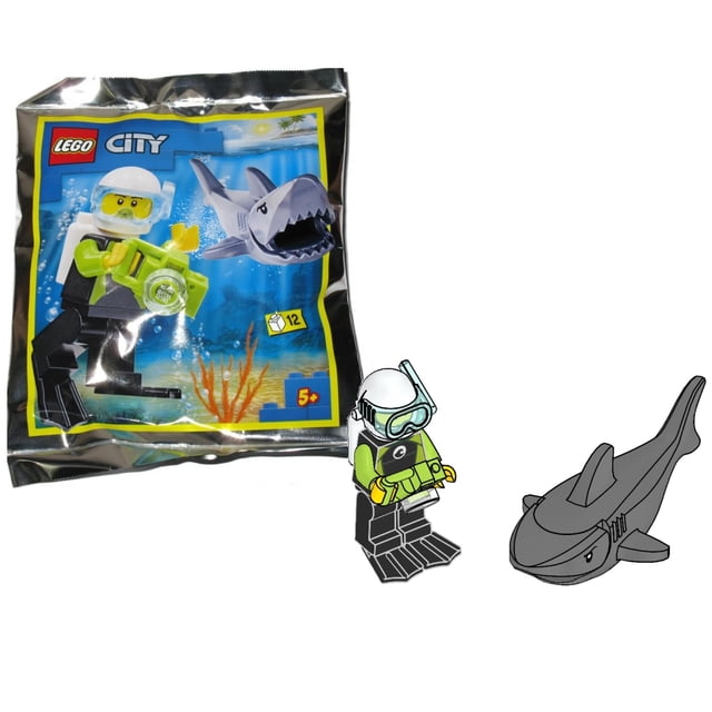 Minifigura LEGO City de buceador masculino en traje de neopreno con cámara 60221