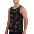 thumbnail image 2 of Fotbe Neon Dinosaur Pattern Men's Quick Dry Workout Tank Top Gym Muscle Tee Fitness Bodybuilding Sleeveless T Shirt Breathable Workout Shirt-XX-Large, 2 of 9