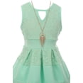 thumbnail image 2 of Little Girls Lovely Sleeveless Lace Birthday Easter Party Flower Girl Dress Mint 4 (2J1K1S8), 2 of 4