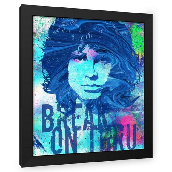 Stephen Chambers 20x23 Black Modern Wood Framed Wall Art Titled - Jim Morrison Breakonthru