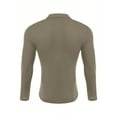 thumbnail image 4 of SANOPY Men's Cropped Long Sleeve Polo Shirts Relaxed Fit Basic Shirt Tops, 4 of 6