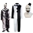thumbnail image 1 of Art The Clown Cosplay Movie Terrifier 2 Art The Clown Cosplay Costume Jumpsuit Mask Halloween Costumes Mask for Men Women, 1 of 4