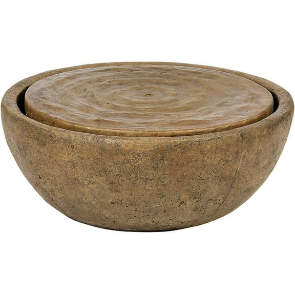 Solid Rock Stoneworks Large Infinity Bowl Fountain - 12" Tall, Espresso