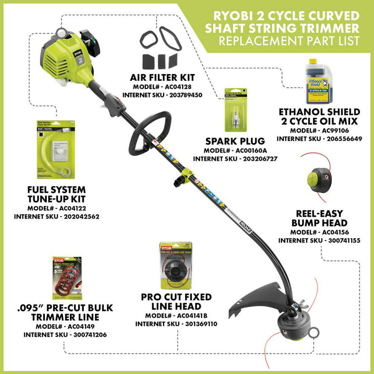 Ryobi 2-Cycle Curved Shaft Gas String Trimmer 