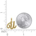 thumbnail image 2 of 925 Sterling Silver Yellow-Tone Unisex Cursive Initial Alphabet U Charm Pendant, 2 of 2