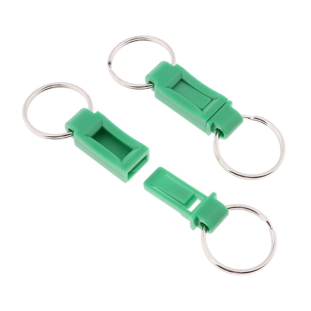 2 llaveros resistentes para coche con clip para cinturón Verde oscuro