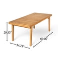 thumbnail image 3 of GZXS Outdoor Wooden Dining Table in Natural Finish, Weather-Resistant Acacia Wood Patio Table with Slat Design, Easy Assembly, 69"L x 34.75"W x 29.5"H, 3 of 8