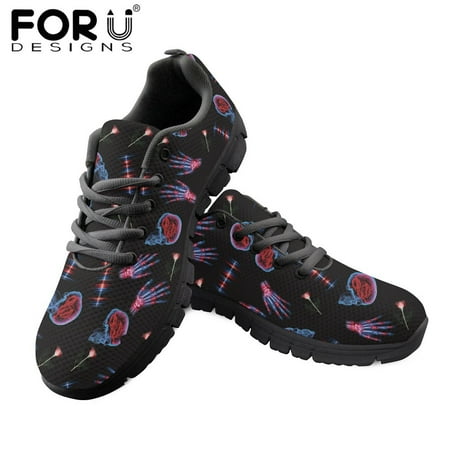 

Ladies Sneakers Lace-up Air Mesh Shoes X-ray Printing Light Breathable Shoe Soft Daily Outdoor Shoe Female Footwear