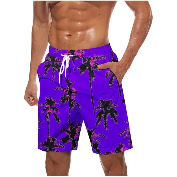 Pantalones Cortos de Cintura Elástica para Hombre con Bolsillos Pantalones de Playa de Impresión de Moda Casual para Hombres, Uso Diario Al Aire Libre de Primavera Y Verano