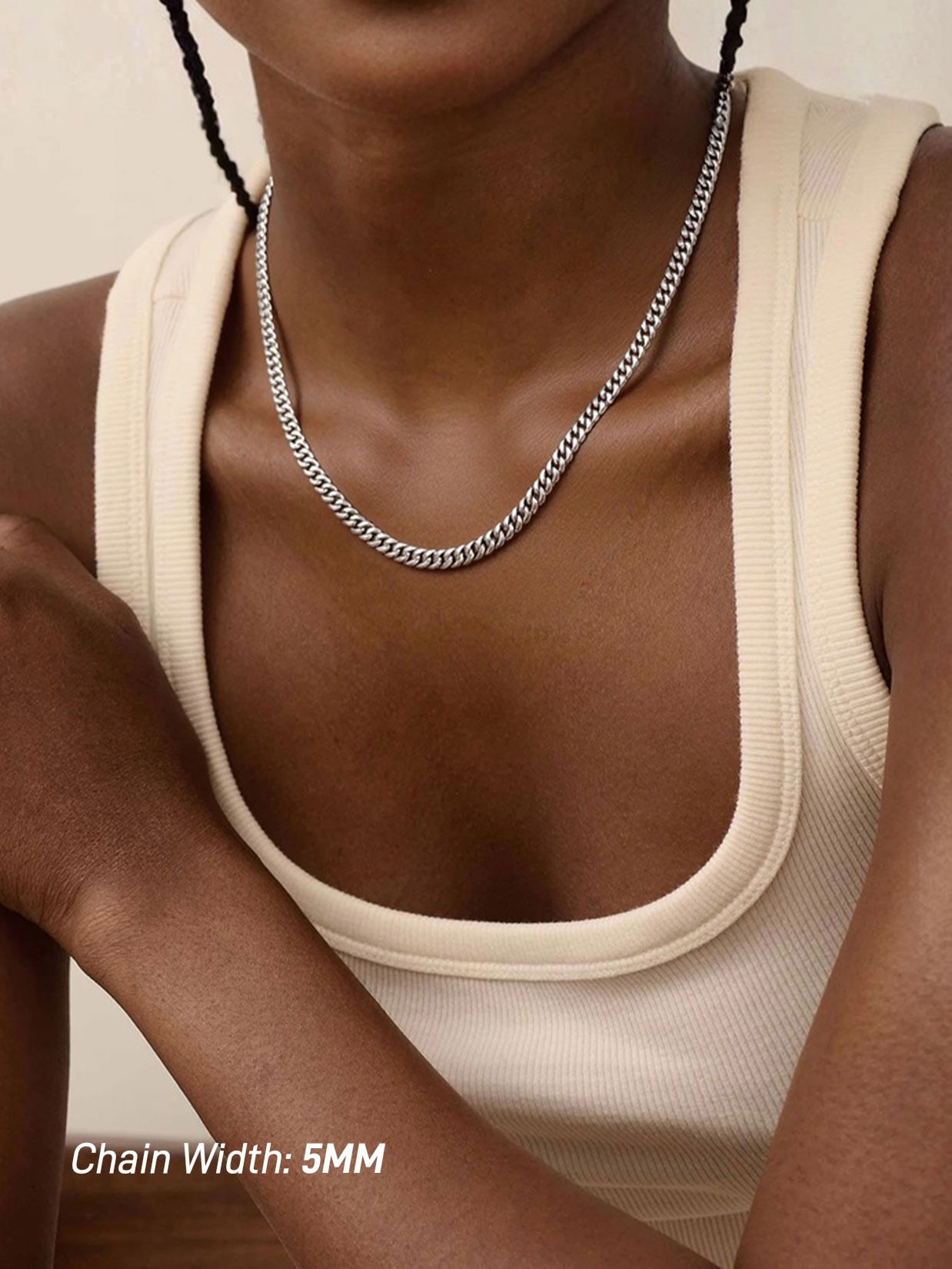 ChainsProMax Solid 925 Sterling Silver Cuban Chain Women Men Necklace 3mm/5mm 14"-28" Mothers Day Fathers Day Jewelry Gifts for Women Men