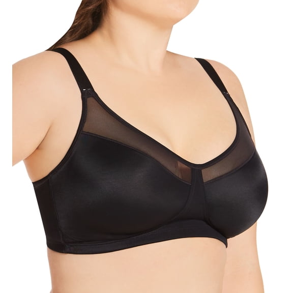 Women's Playtex US4697 18 Hour Smoothing Minimizer Wirefree Bra (Black 40DDD)