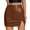 Brown, variant on EDFBUYKRS Female Skirts Fall Skirt Sets for Women Women's Pure Colored Short Skirt Skirt Tight Leather Skirt Slit Miniskirt