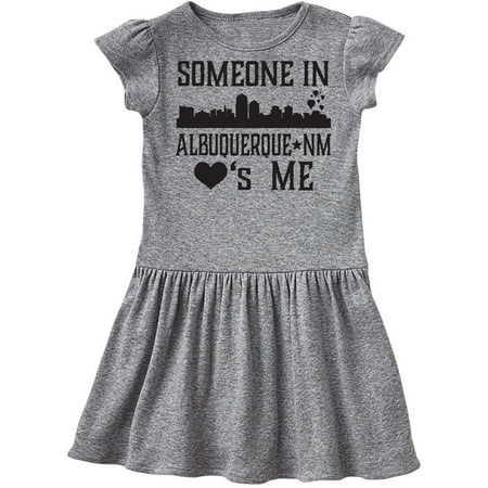 

Inktastic Albuquerque New Mexico Someone Loves Me Skyline Gift Toddler Girl Dress