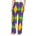 thumbnail image 3 of Naloa Mardi Gras Print Women’s Ultra-Soft Comfy Pajama Lounge Pants with Pockets & Drawstring, 3 of 8