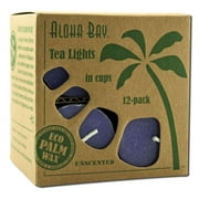 Aloha Bay Palm Wax Candles - Unscented Tea Lights .7 oz 5 Hours, Violet