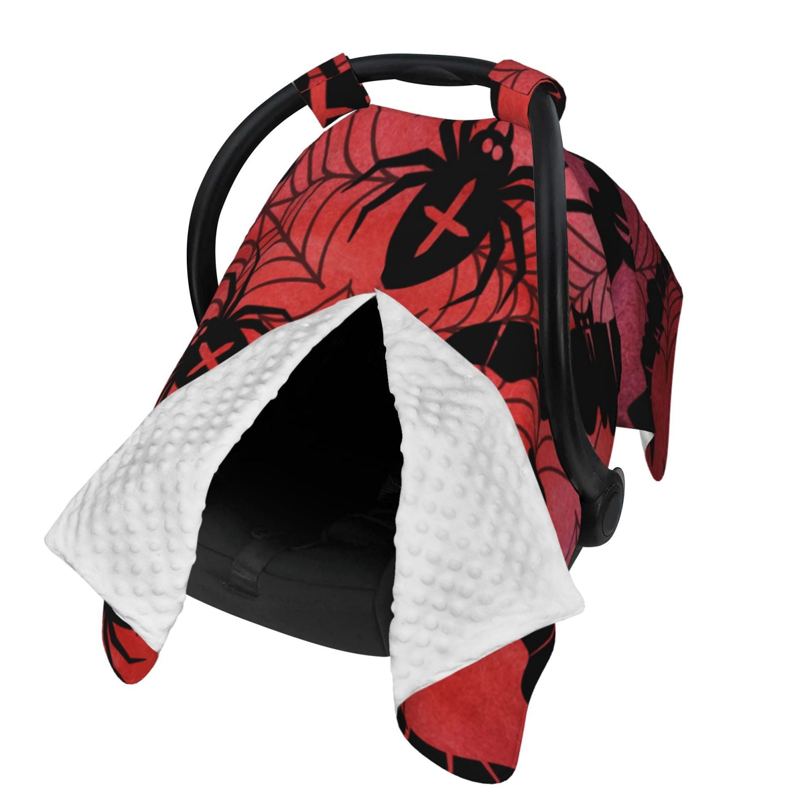 Naloa Bats And Spiders Baby Car Seat Cover, Breathable Baby Carrier Cover, Multiuse Baby Carrier Cover & Nursing Breastfeeding Cover