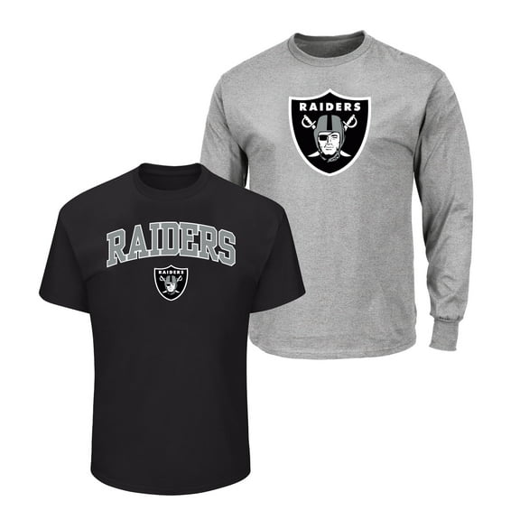 Men's Fanatics  Black/Heather Gray Las Vegas Raiders Big & Tall 2-Pack T-Shirt Set