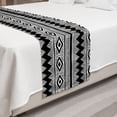 thumbnail image 2 of Monochrome Bed Runner, Zigzags Polka Dots Stripes and Dashes Native Style Illustration, Decorative Accent Bedding Scarf for Hotels Homes and Guestrooms, Queen, Charcoal Grey and White, by Ambesonne, 2 of 2