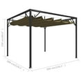 thumbnail image 4 of vidaXL Pavillon de Jardin avec Toit Rétractable 3x3 m Taupe 180 g/m², 4 of 5