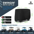 thumbnail image 2 of NEH Golf Cart Covers 4 Passenger, 2+2 Seater Waterproof Cover, 79" Long Roof, Black, Compatible with EZGO TXT/RXV, Club Car DS/Precedent, Evolution, ICON, Yamaha Golf Cart Cover, 2 of 7