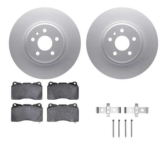 Dynamic Friction Company Front Geospec Brake Rotors with 5000 Euro Ceramic Brake Pads includes Hardware 4612-26001