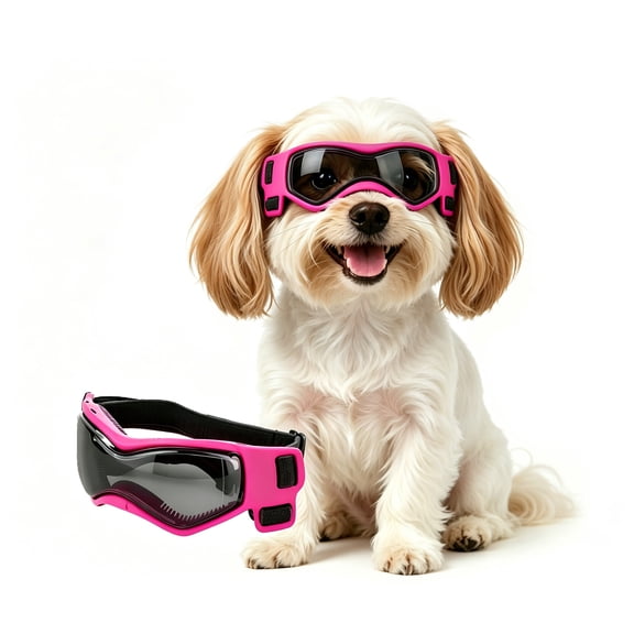 PETLESO Pet Goggles for Small Dog Anti-UV Dog Sunglasses for Driving/Outdoor Activities - Pink