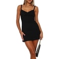 thumbnail image 4 of Lamuusaa Women Spaghetti Strap Mini Dressr Sleeveless  Dress  Streetwear Summer Clothes, 4 of 7